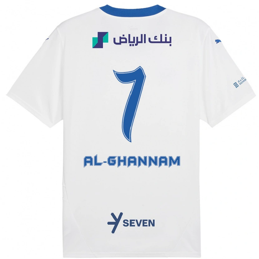Danxen Hombre Camiseta Khalid Al-Ghannam #7 Blanco Azul 2ª Equipación 2024/25 La Camisa México