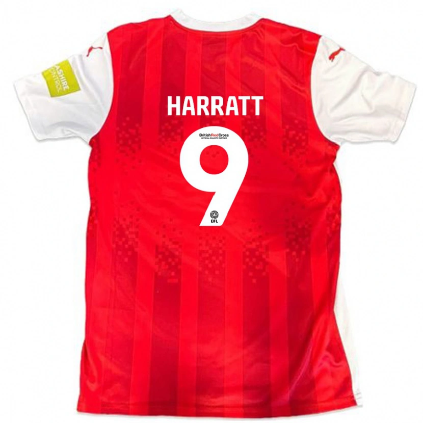 Danxen Hombre Camiseta Kian Harratt #9 Rojo Blanco 1ª Equipación 2024/25 La Camisa México
