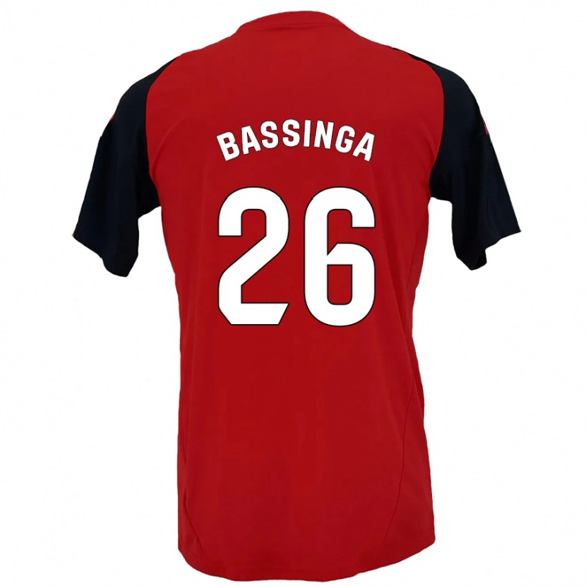Danxen Hombre Camiseta Aboubacar Bassinga #26 Rojo Negro 1ª Equipación 2024/25 La Camisa México