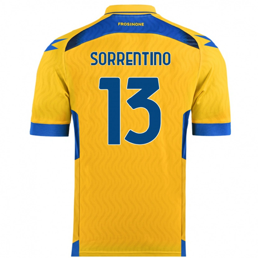 Danxen Hombre Camiseta Alessandro Sorrentino #13 Amarillo 1ª Equipación 2024/25 La Camisa México