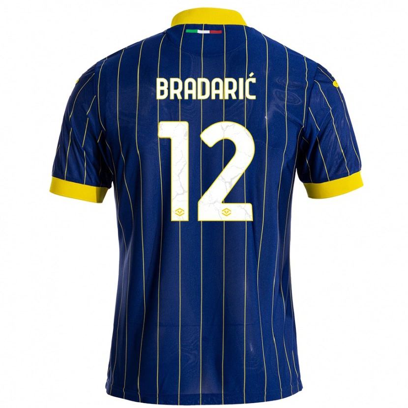Danxen Hombre Camiseta Domagoj Bradarić #12 Azul Amarillo 1ª Equipación 2024/25 La Camisa México