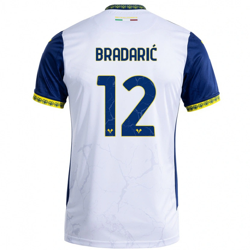 Danxen Hombre Camiseta Domagoj Bradarić #12 Blanco Azul 2ª Equipación 2024/25 La Camisa México