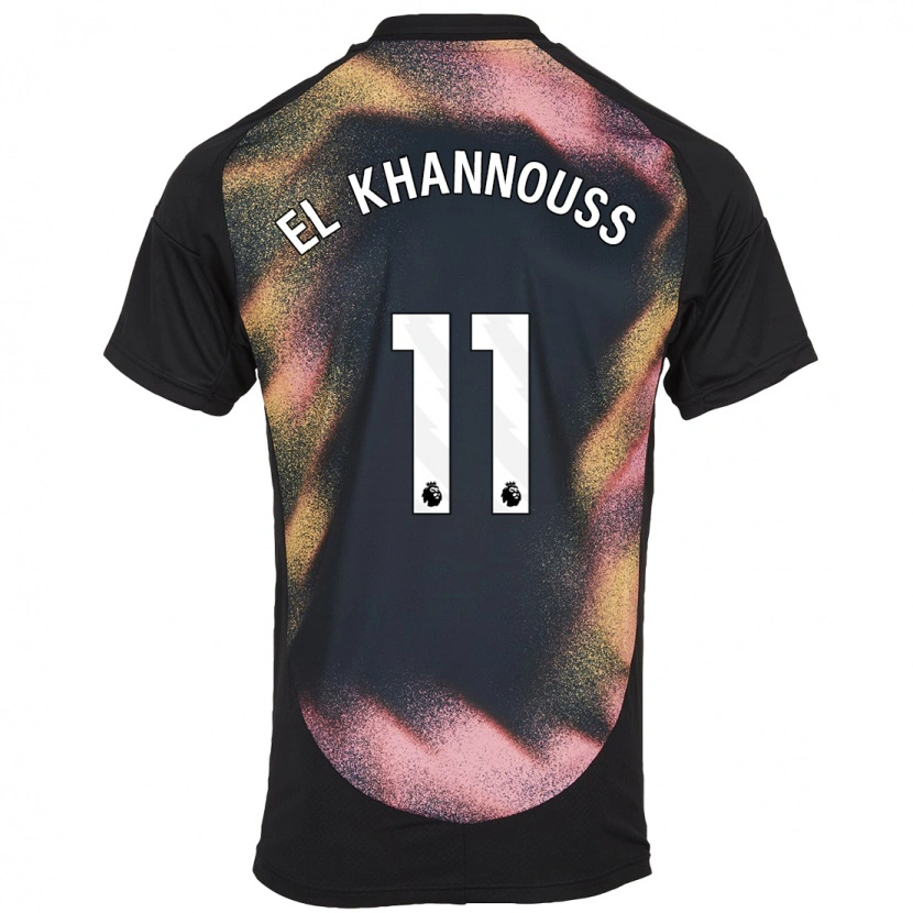 Danxen Hombre Camiseta Bilal El Khannouss #11 Negro Blanco 2ª Equipación 2024/25 La Camisa México