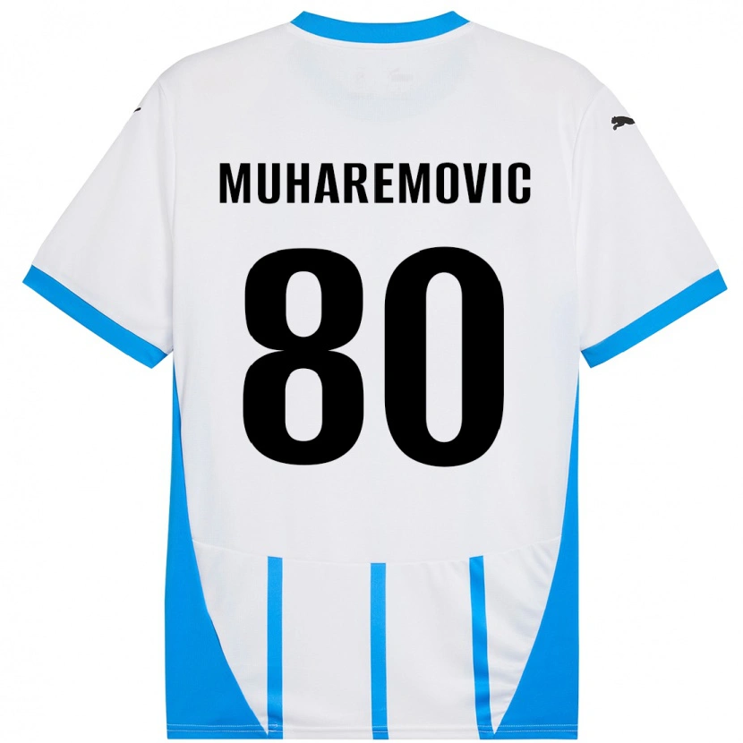 Danxen Mujer Camiseta Tarik Muharemovic #80 Blanco Azul 2ª Equipación 2024/25 La Camisa México