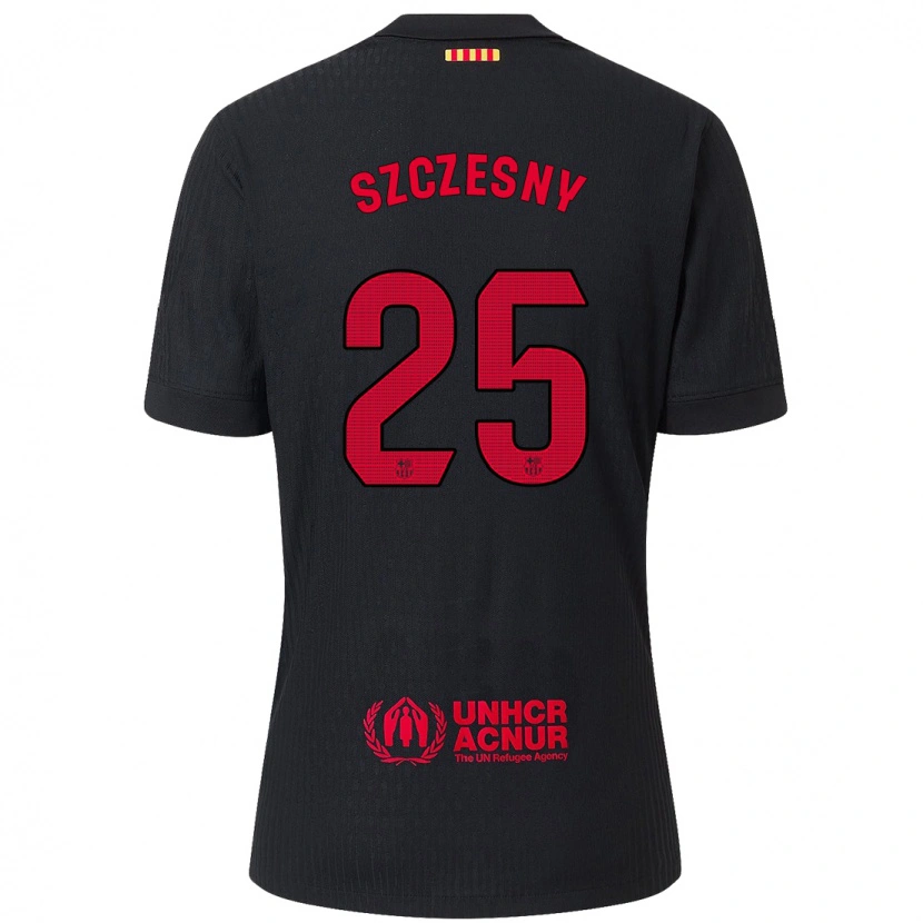 Danxen Mujer Camiseta Wojciech Szczesny #25 Negro Rojo 2ª Equipación 2024/25 La Camisa México