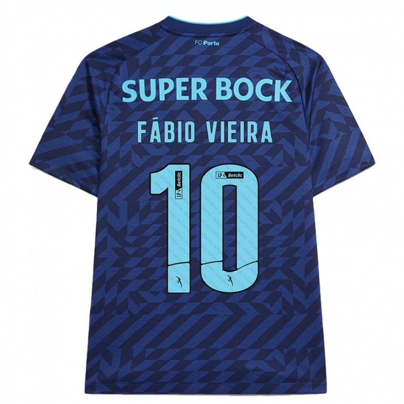 Danxen Mujer Camiseta Fábio Vieira #10 Azul Marino Equipación Tercera 2024/25 La Camisa México