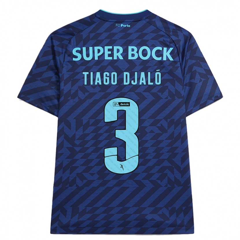 Danxen Mujer Camiseta Tiago Djaló #3 Azul Marino Equipación Tercera 2024/25 La Camisa México