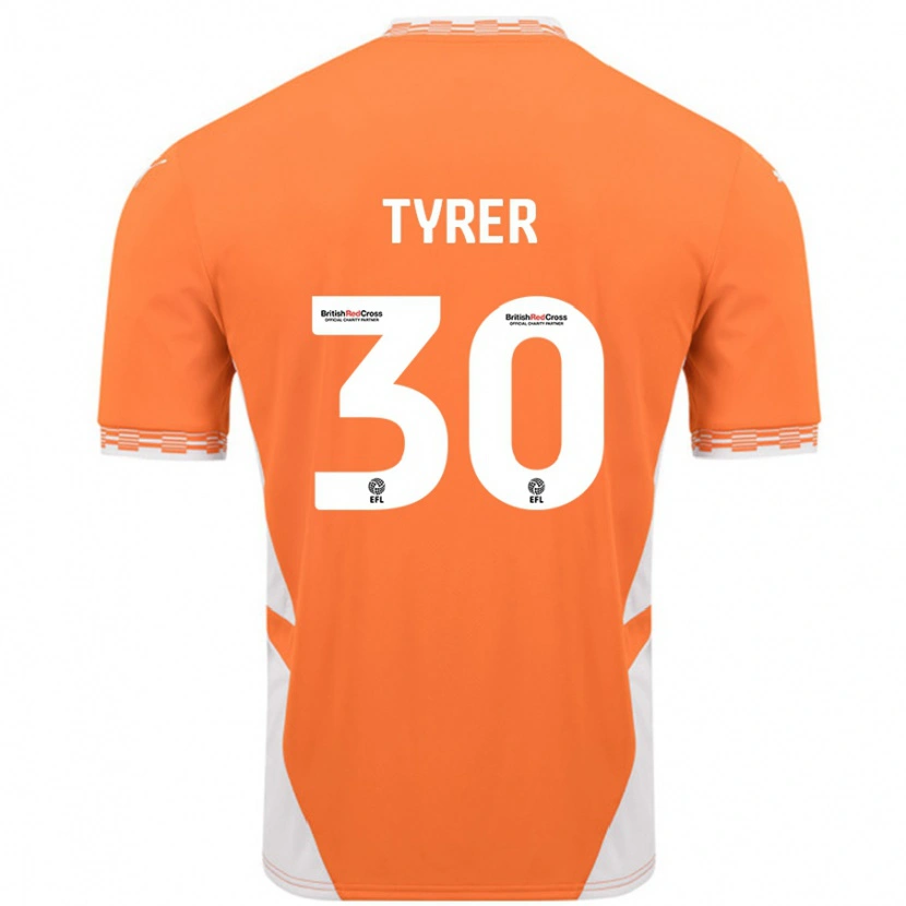 Danxen Mujer Camiseta Harry Tyrer #30 Naranja Blanco 1ª Equipación 2024/25 La Camisa México