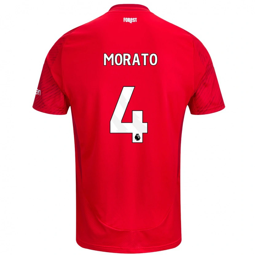 Danxen Mujer Camiseta Morato #4 Rojo Blanco 1ª Equipación 2024/25 La Camisa México
