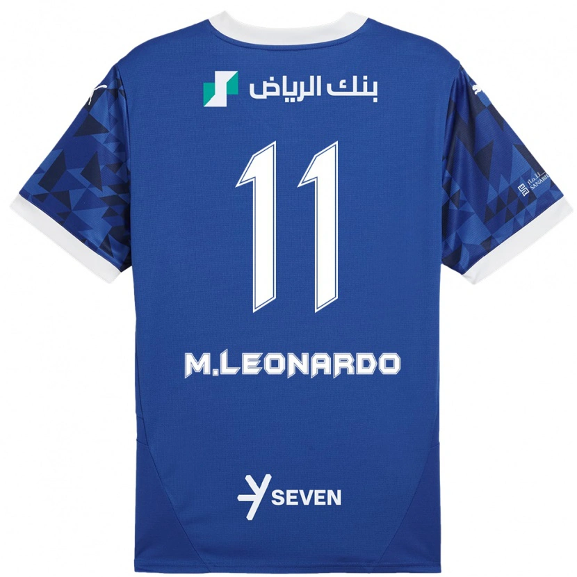 Danxen Mujer Camiseta Marcos Leonardo #11 Azul Oscuro Blanco 1ª Equipación 2024/25 La Camisa México