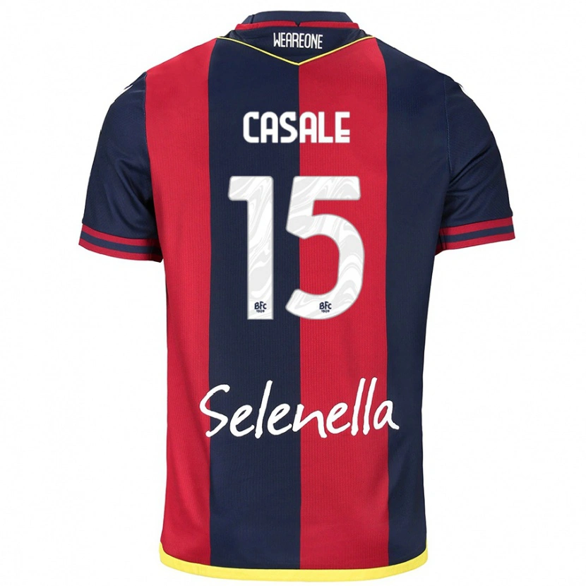 Danxen Mujer Camiseta Nicolò Casale #15 Rojo Azul Real 1ª Equipación 2024/25 La Camisa México
