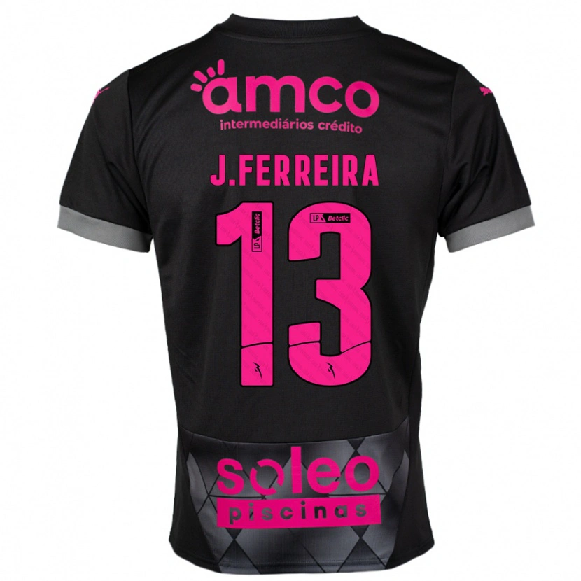 Danxen Mujer Camiseta João Ferreira #13 Negro Rosa 2ª Equipación 2024/25 La Camisa México