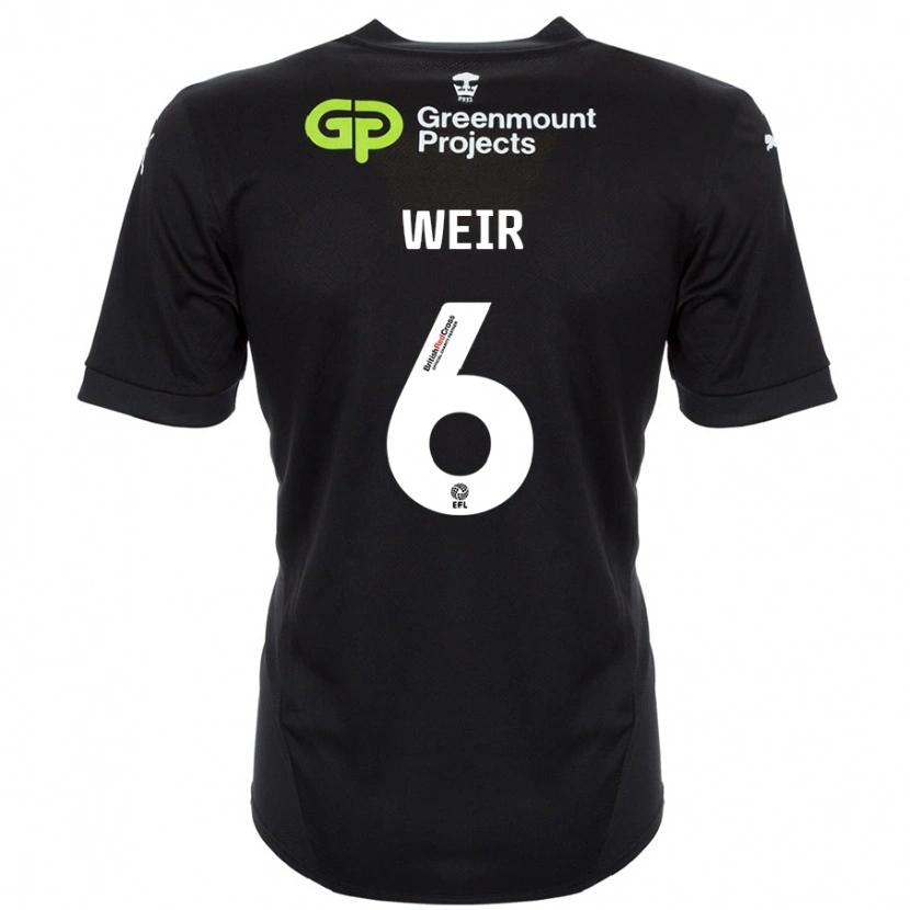 Danxen Mujer Camiseta Jensen Weir #6 Negro 2ª Equipación 2024/25 La Camisa México