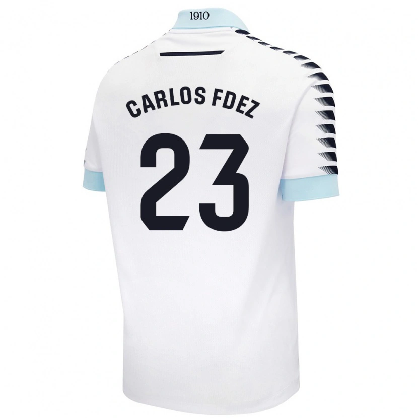 Danxen Mujer Camiseta Carlos Fernández #23 Blanco Azul 2ª Equipación 2024/25 La Camisa México