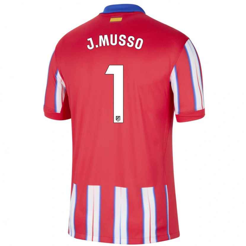 Danxen Mujer Camiseta Juan Musso #1 Rojo Blanco Azul 1ª Equipación 2024/25 La Camisa México