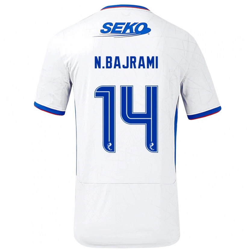 Danxen Mujer Camiseta Nedim Bajrami #14 Blanco Azul 2ª Equipación 2024/25 La Camisa México