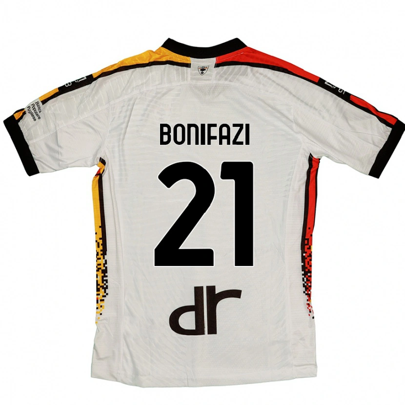 Danxen Mujer Camiseta Kevin Bonifazi #21 Blanco Negro 2ª Equipación 2024/25 La Camisa México
