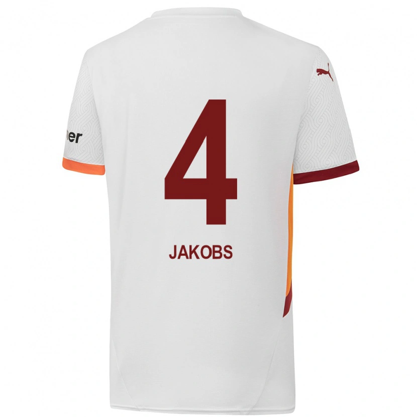 Danxen Mujer Camiseta Ismail Jakobs #4 Blanco Amarillo Rojo 2ª Equipación 2024/25 La Camisa México