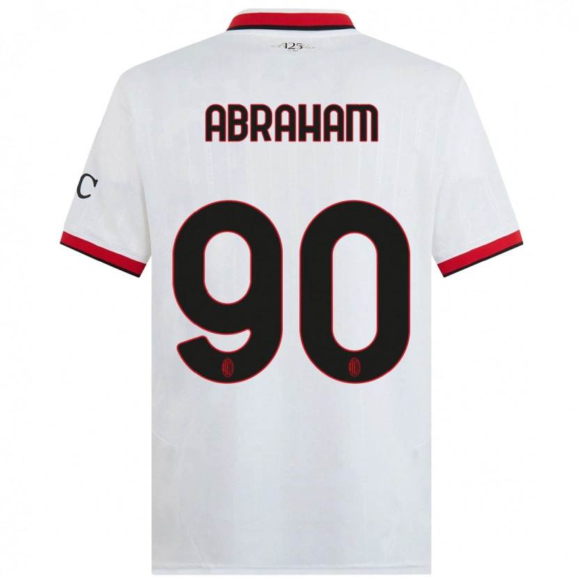 Danxen Mujer Camiseta Tammy Abraham #90 Blanco Negro Rojo 2ª Equipación 2024/25 La Camisa México
