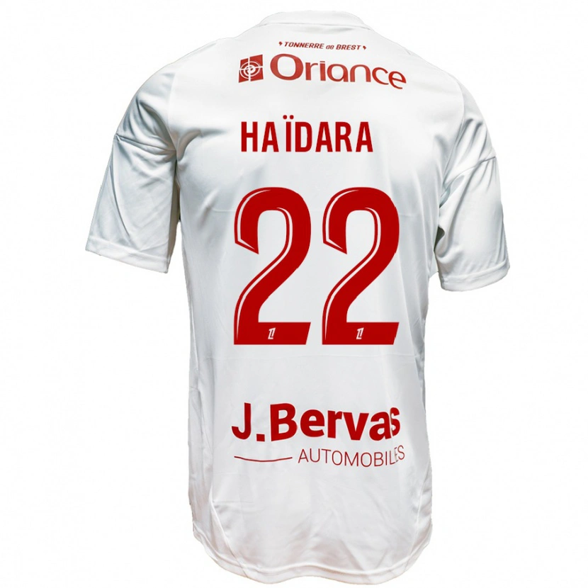 Danxen Mujer Camiseta Massadio Haidara #22 Blanco Rojo 2ª Equipación 2024/25 La Camisa México