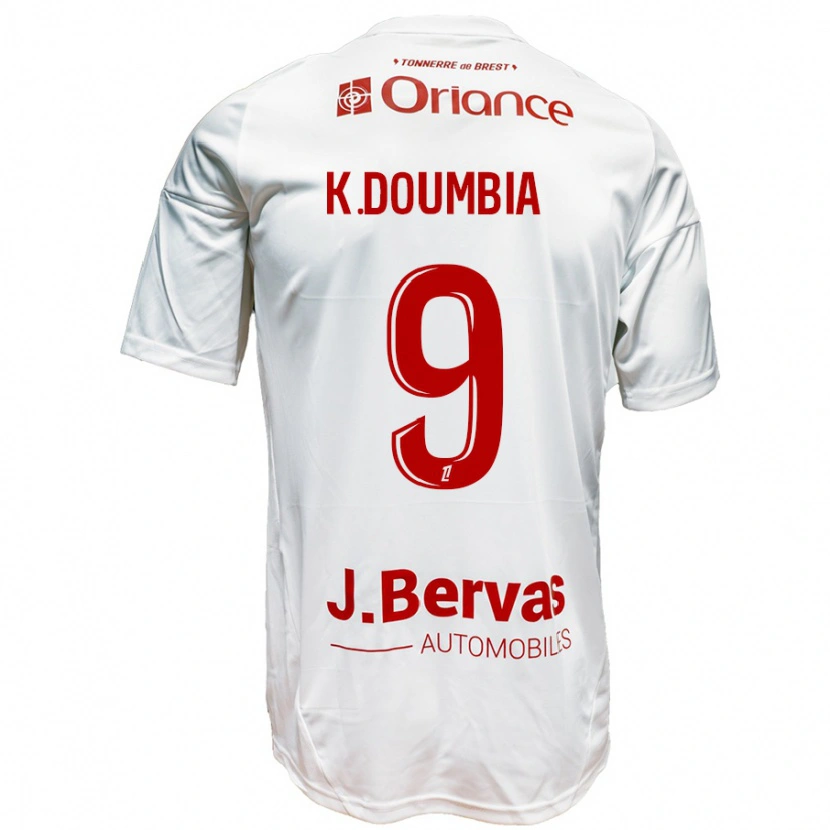 Danxen Mujer Camiseta Kamory Doumbia #9 Blanco Rojo 2ª Equipación 2024/25 La Camisa México