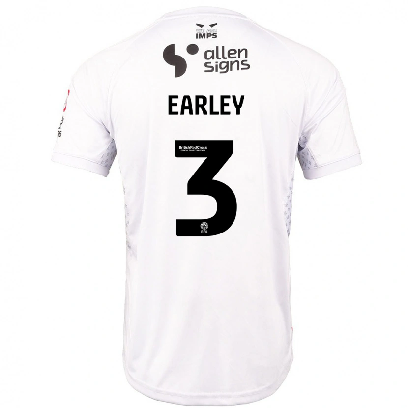 Danxen Mujer Camiseta Saxon Earley #3 Rojo Blanco 2ª Equipación 2024/25 La Camisa México
