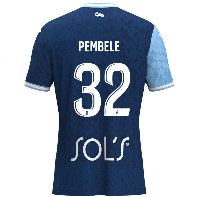 Danxen Mujer Camiseta Timothée Pembélé #32 Azul Cielo Azul Oscuro 1ª Equipación 2024/25 La Camisa México