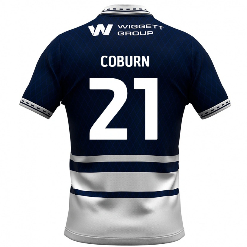 Danxen Mujer Camiseta Josh Coburn #21 Azul Marino Blanco 1ª Equipación 2024/25 La Camisa México