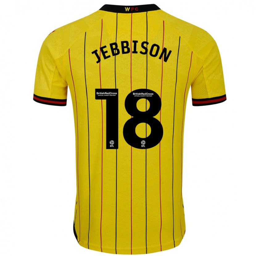 Danxen Mujer Camiseta Daniel Jebbison #18 Amarillo Negro 1ª Equipación 2024/25 La Camisa México