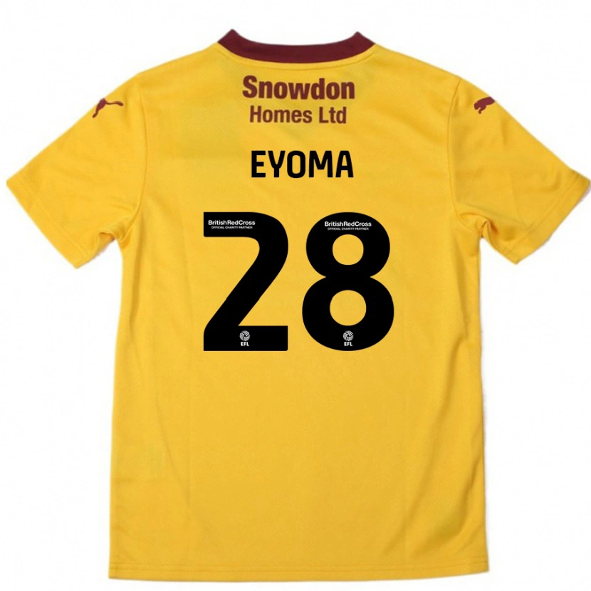 Danxen Mujer Camiseta Timothy Eyoma #28 Naranja Borgoña 2ª Equipación 2024/25 La Camisa México