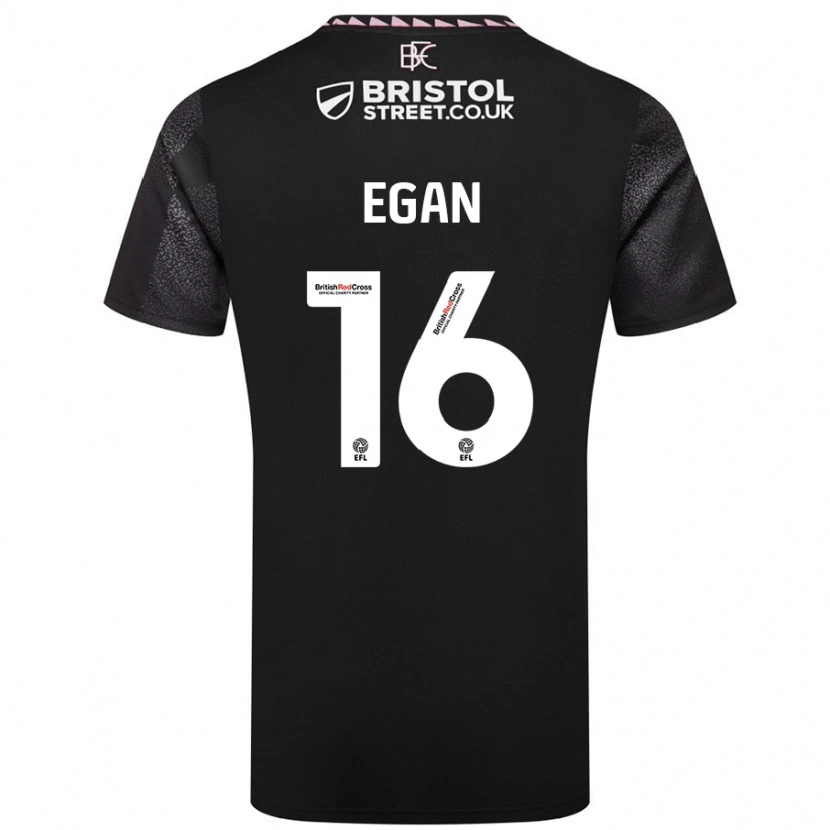 Danxen Mujer Camiseta John Egan #16 Negro 2ª Equipación 2024/25 La Camisa México