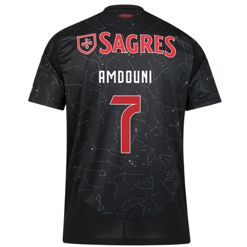 Danxen Mujer Camiseta Zeki Amdouni #7 Negro Rojo 2ª Equipación 2024/25 La Camisa México