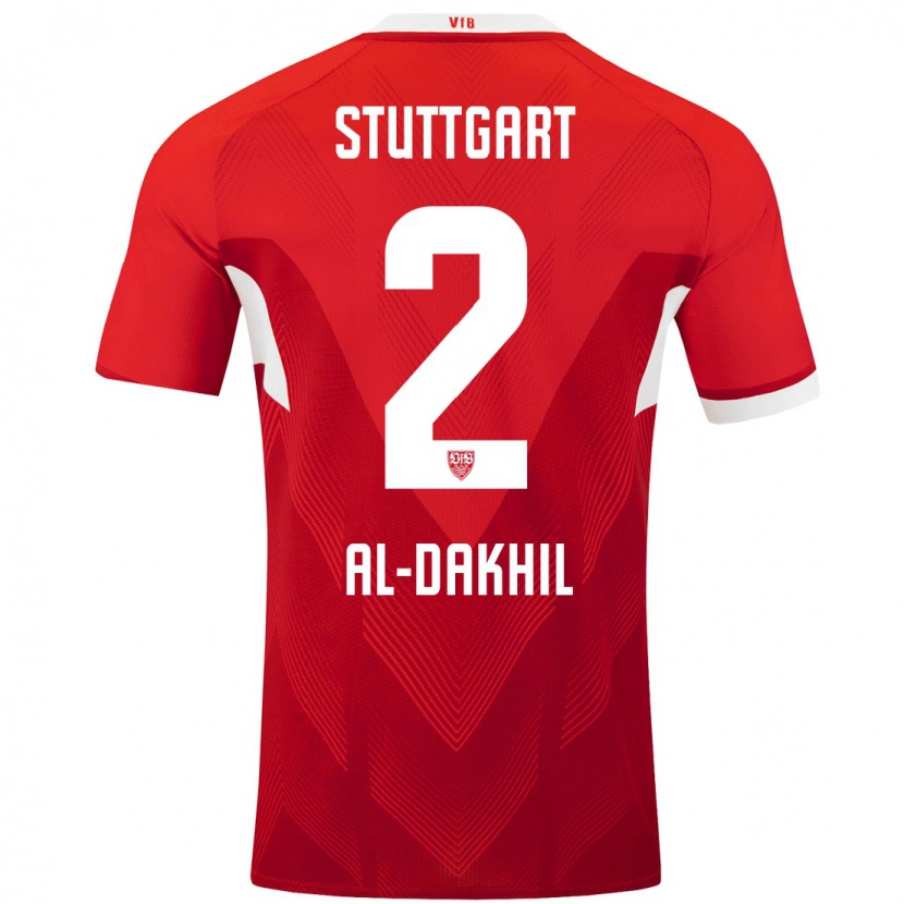 Danxen Mujer Camiseta Ameen Al-Dakhil #2 Rojo Blanco 2ª Equipación 2024/25 La Camisa México