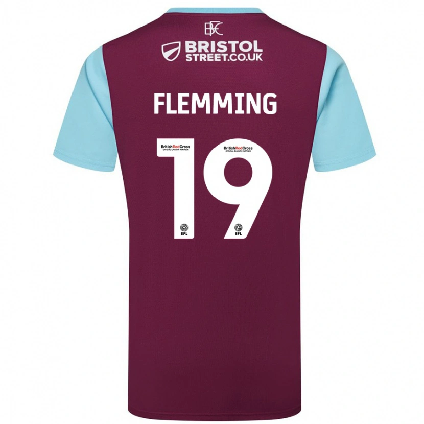 Danxen Mujer Camiseta Zian Flemming #19 Borgoña Azul Cielo 1ª Equipación 2024/25 La Camisa México