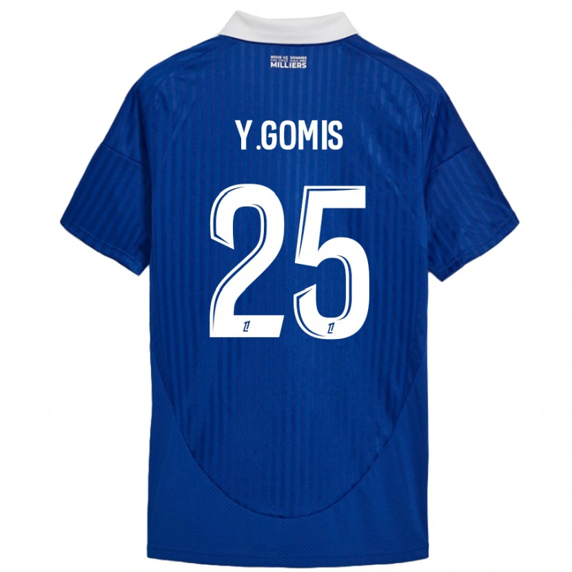 Danxen Mujer Camiseta Yoni Gomis #25 Azul Blanco 1ª Equipación 2024/25 La Camisa México