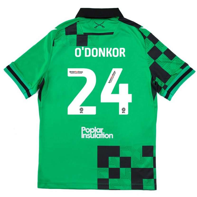Danxen Mujer Camiseta Gatlin O'donkor #24 Verde Negro 2ª Equipación 2024/25 La Camisa México