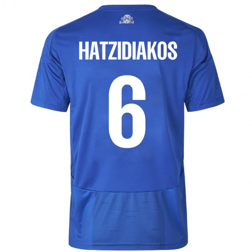 Danxen Mujer Camiseta Pantelis Hatzidiakos #6 Blanco Azul 2ª Equipación 2024/25 La Camisa México