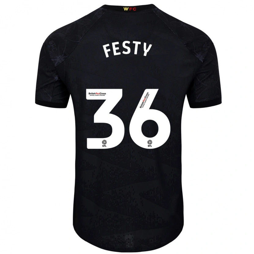 Danxen Mujer Camiseta Festy Ebosele #36 Negro Blanco 2ª Equipación 2024/25 La Camisa México